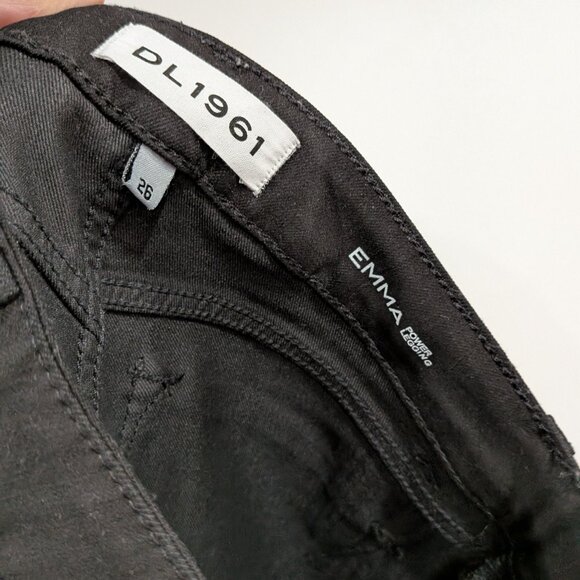 DL1961 Emma Power Legging Skinny Stretch Jeans Black Size 26 - Picture 6 of 8